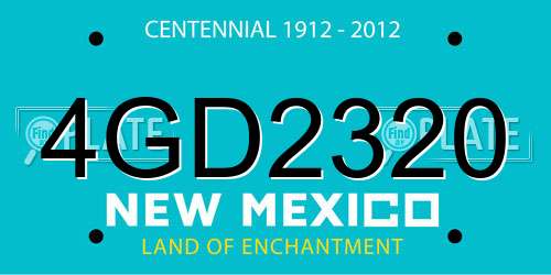 4GD2320 New Mexico License Plate