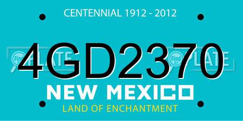 4GD2370 New Mexico License Plate