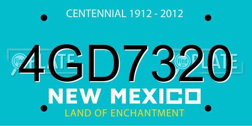 4GD7320 New Mexico License Plate
