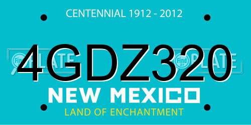 4GDZ320 New Mexico License Plate