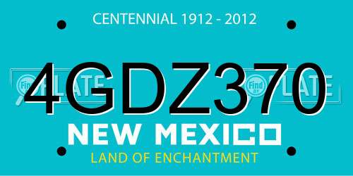 4GDZ370 New Mexico License Plate