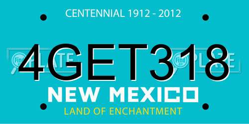 4GET318 New Mexico License Plate