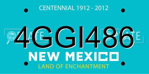 4GGI486 New Mexico License Plate