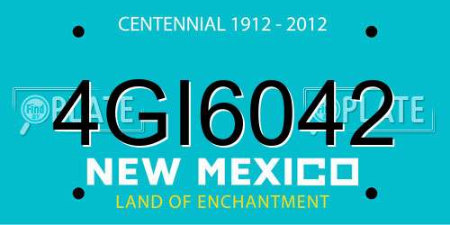4GI6042 New Mexico License Plate