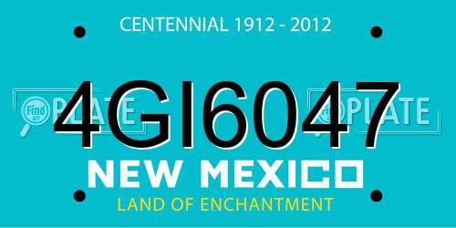 4GI6047 New Mexico License Plate