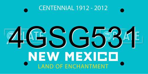 4GSG531 New Mexico License Plate