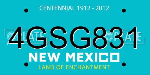 4GSG831 New Mexico License Plate