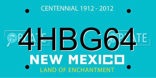 4HBG64 New Mexico License Plate