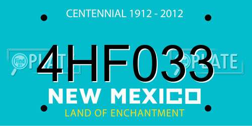 4HF033 New Mexico License Plate