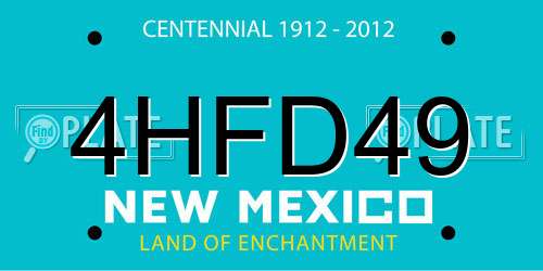 4HFD49 New Mexico License Plate