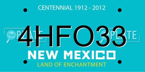 4HFO33 New Mexico License Plate