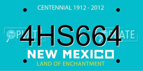 4HS664 New Mexico License Plate