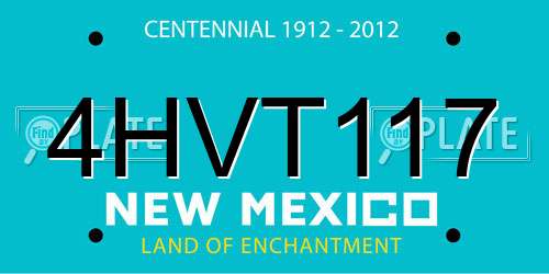 4HVT117 New Mexico License Plate