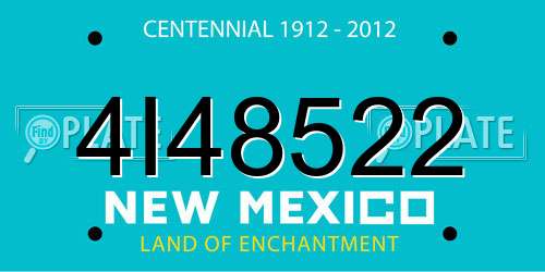 4I48522 New Mexico License Plate