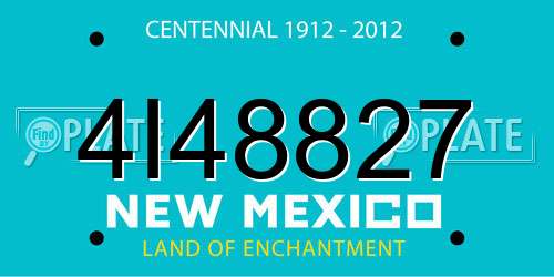 4I48827 New Mexico License Plate