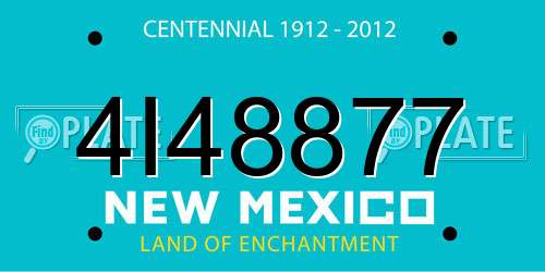 4I48877 New Mexico License Plate