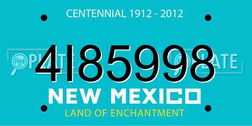 4I85998 New Mexico License Plate