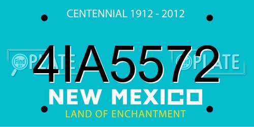 4IA5572 New Mexico License Plate