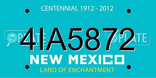 4IA5872 New Mexico License Plate