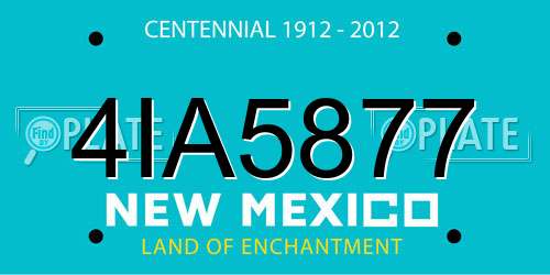 4IA5877 New Mexico License Plate