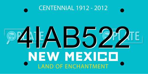 4IAB522 New Mexico License Plate