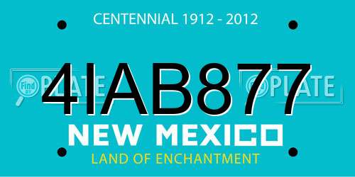 4IAB877 New Mexico License Plate