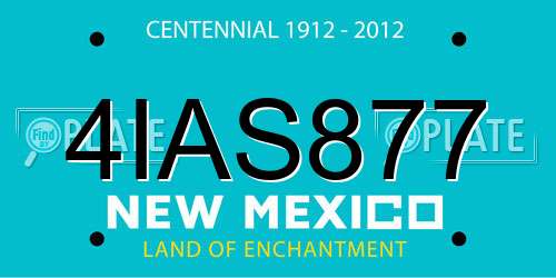 4IAS877 New Mexico License Plate