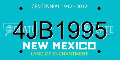 4JB1995 New Mexico License Plate