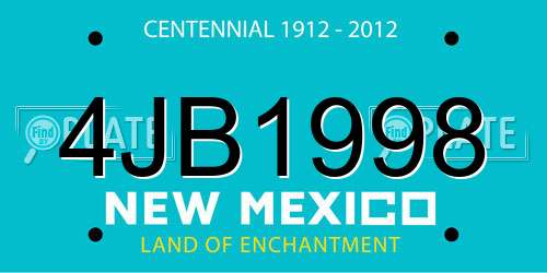 4JB1998 New Mexico License Plate