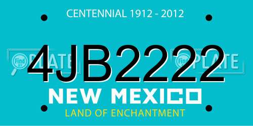 4JB2222 New Mexico License Plate