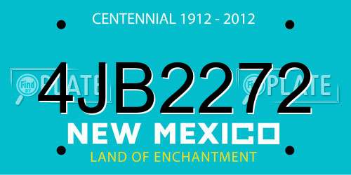 4JB2272 New Mexico License Plate