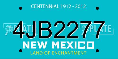 4JB2277 New Mexico License Plate