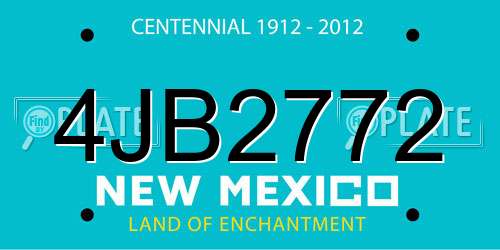 4JB2772 New Mexico License Plate