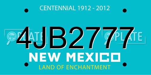 4JB2777 New Mexico License Plate