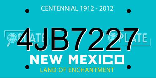 4JB7227 New Mexico License Plate