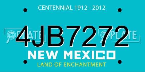 4JB7272 New Mexico License Plate