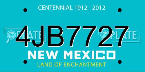 4JB7727 New Mexico License Plate