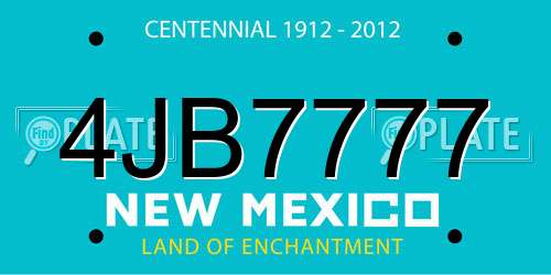 4JB7777 New Mexico License Plate