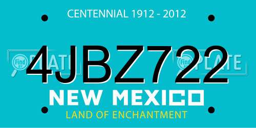 4JBZ722 New Mexico License Plate