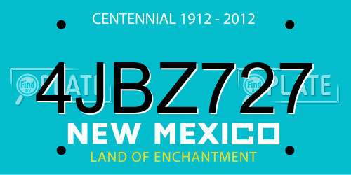 4JBZ727 New Mexico License Plate