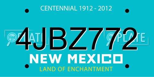 4JBZ772 New Mexico License Plate