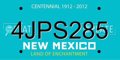 4JPS285 New Mexico License Plate