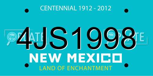 4JS1998 New Mexico License Plate