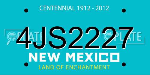 4JS2227 New Mexico License Plate