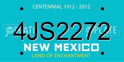 4JS2272 New Mexico License Plate