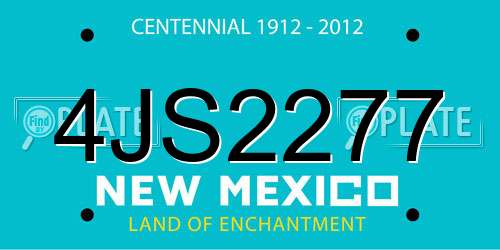 4JS2277 New Mexico License Plate