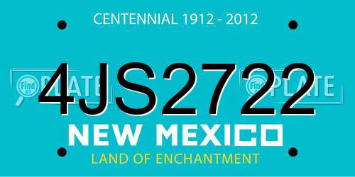 4JS2722 New Mexico License Plate