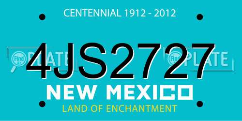 4JS2727 New Mexico License Plate