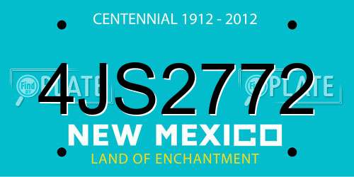 4JS2772 New Mexico License Plate