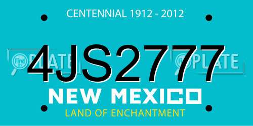 4JS2777 New Mexico License Plate